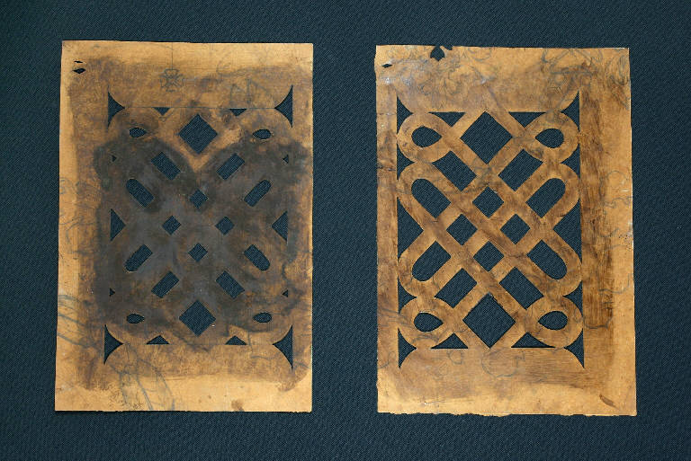 Motivo decorativo a intreccio (cartone per trasposizione) - ambito emiliano (fine sec. XIX)