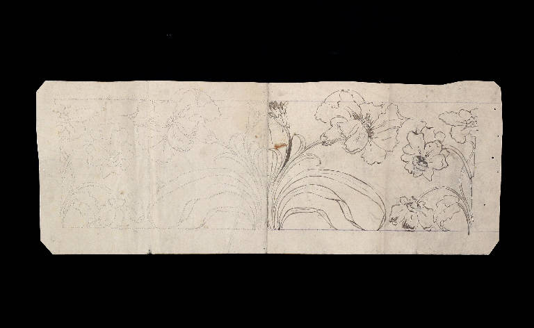 Motivo decorativo floreale (disegno preparatorio) - ambito emiliano (fine sec. XIX)