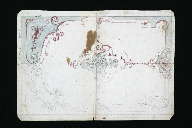 Motivo decorativo (disegno preparatorio) - ambito emiliano (fine sec. XIX)