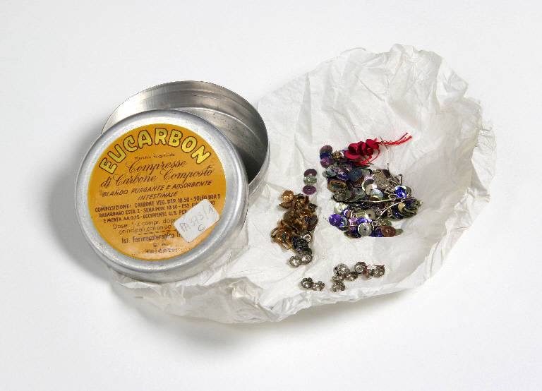 scatola con paillettes - ambito emiliano (fine sec. XIX)