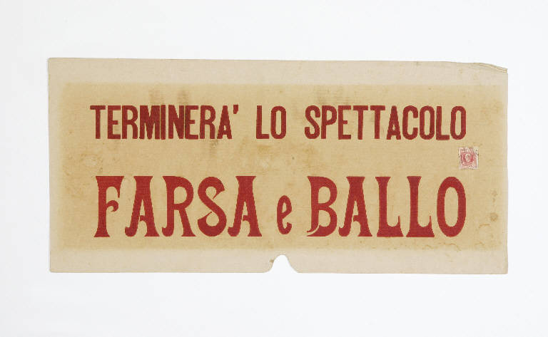 cartello - ambito emiliano (prima metà sec. XX)