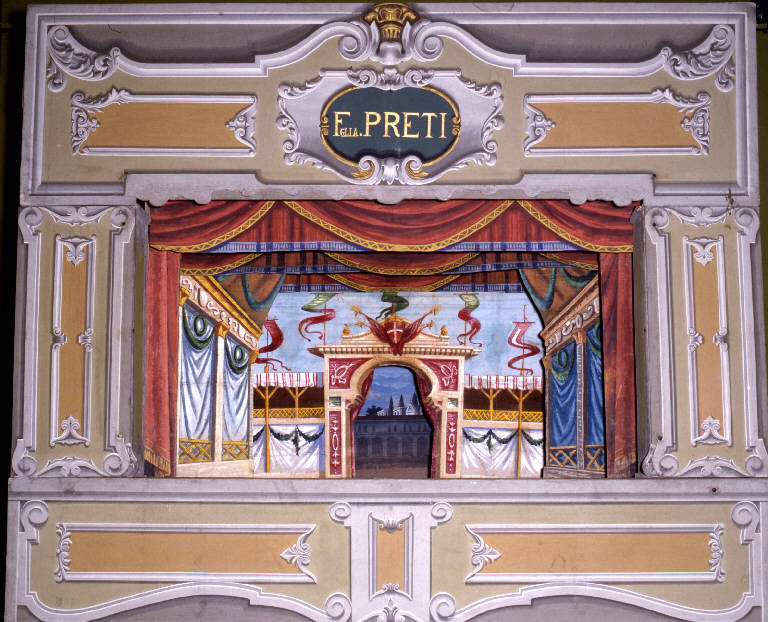 baracca per spettacolo di burattini - ambito emiliano (fine sec. XIX)