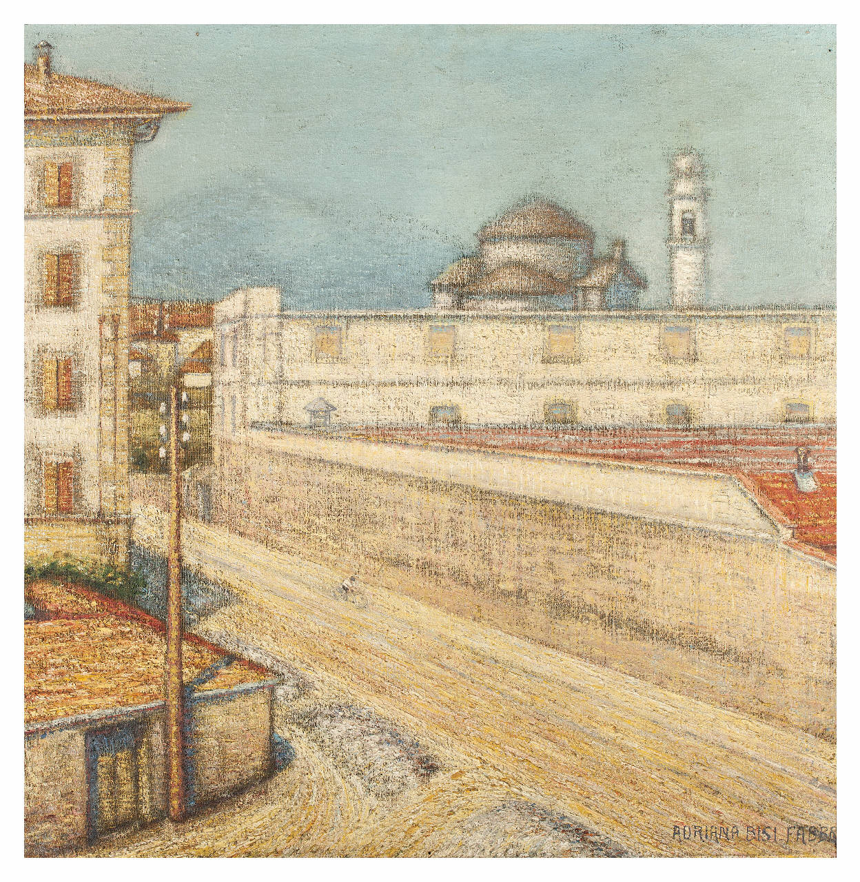 Afa Meridiana, veduta urbana (dipinto) di Bisi Fabbri, Adriana (sec. XX)