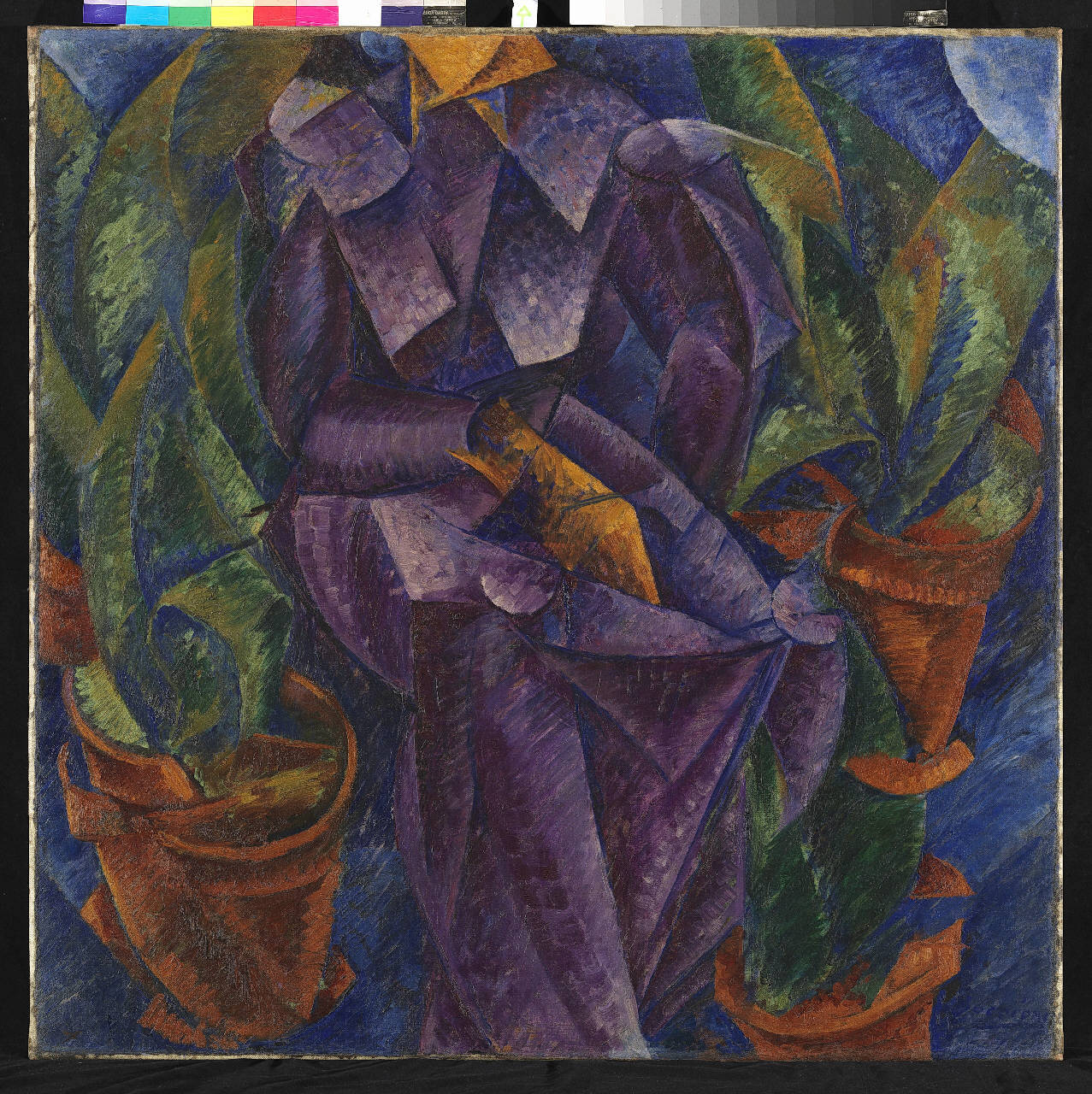 Costruzione spiralica perpendicolare. Donna seduta, Costruzione spiralica, Costruzione spiralica orizzontale (dipinto) di Boccioni, Umberto (sec. XX)