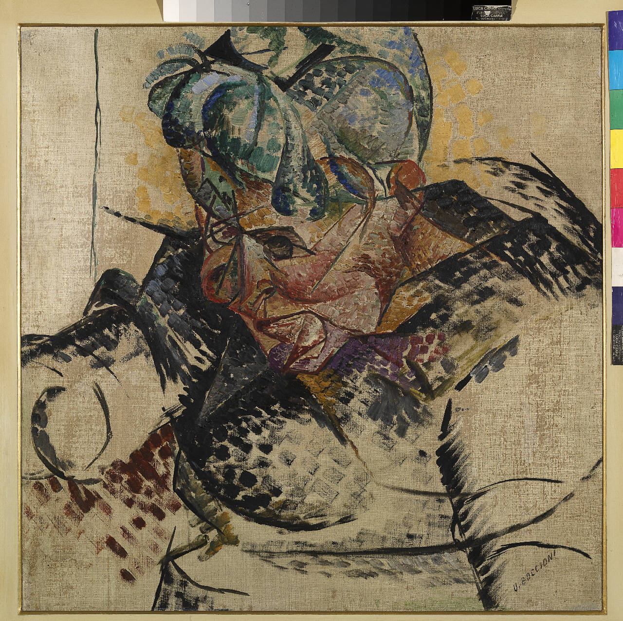 Studio di testa - La madre, Dimensioni astratte (Ritratto della madre), studio per ritratto femminile (dipinto) di Boccioni, Umberto (sec. XX)