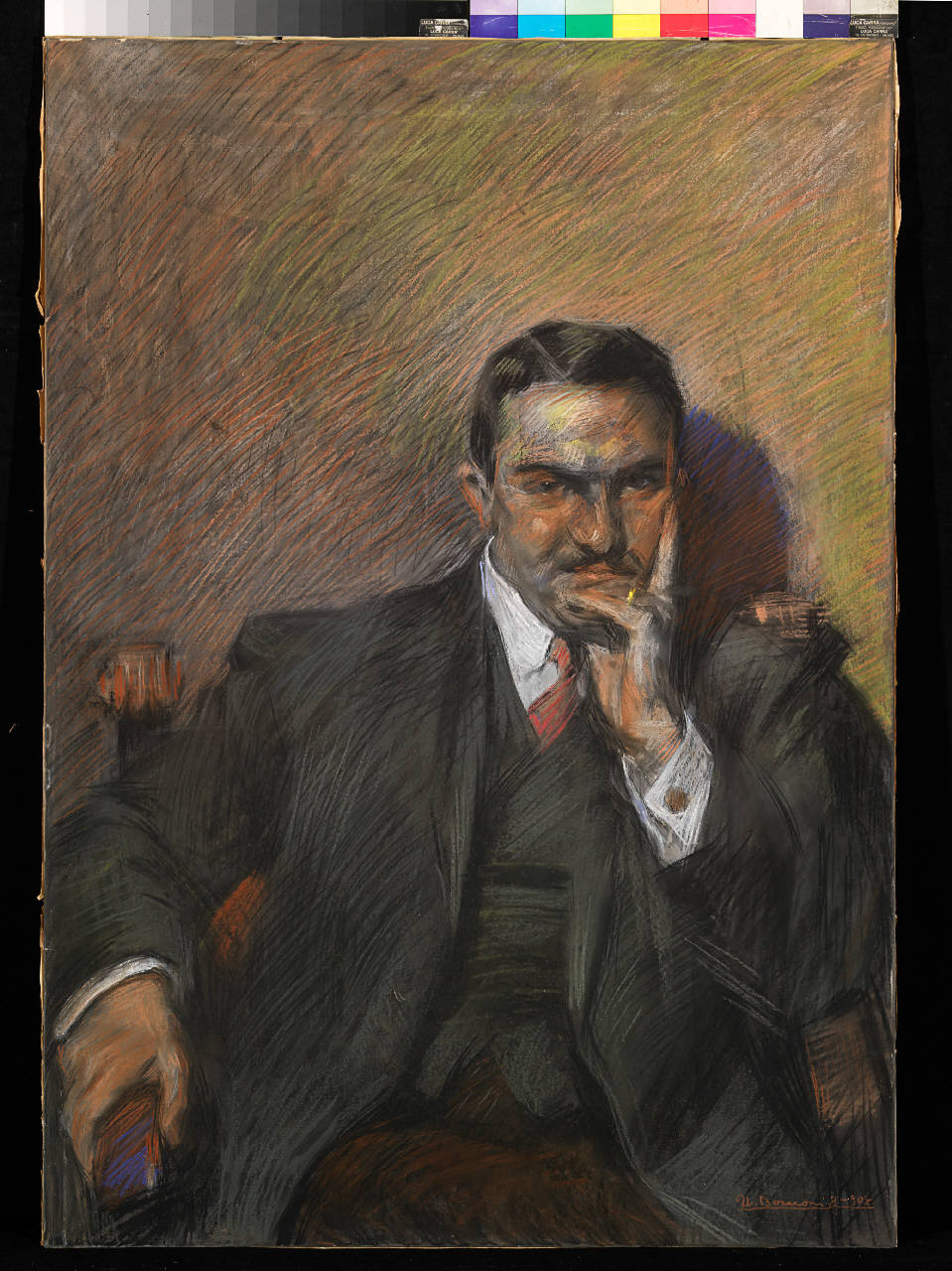 Ritratto di Innocenzo Massimino, ritratto maschile (dipinto) di Boccioni, Umberto (sec. XX)