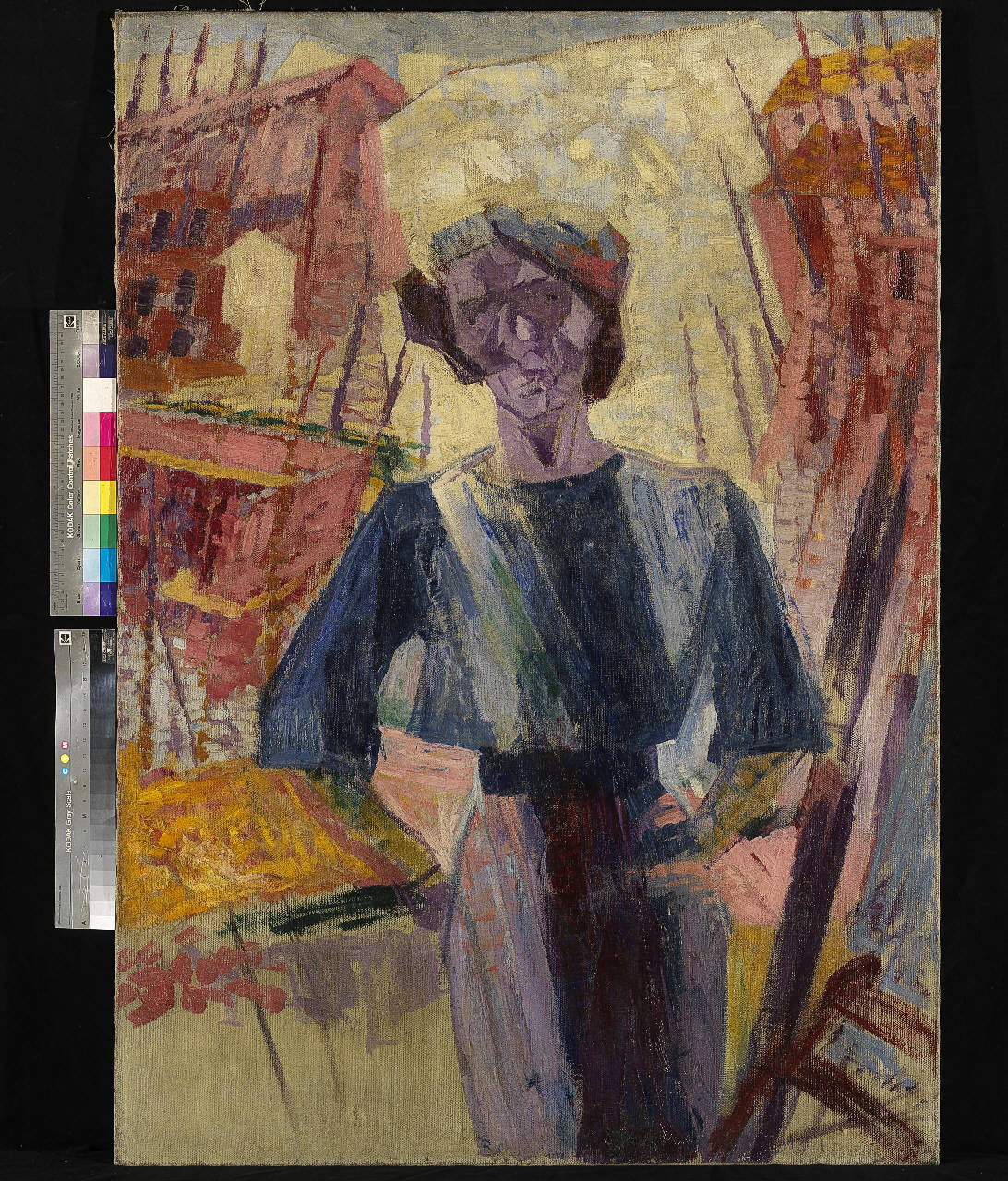 Studio di donna fra case, La signora Ines, Studio di donna (dipinto) di Boccioni, Umberto (sec. XX)