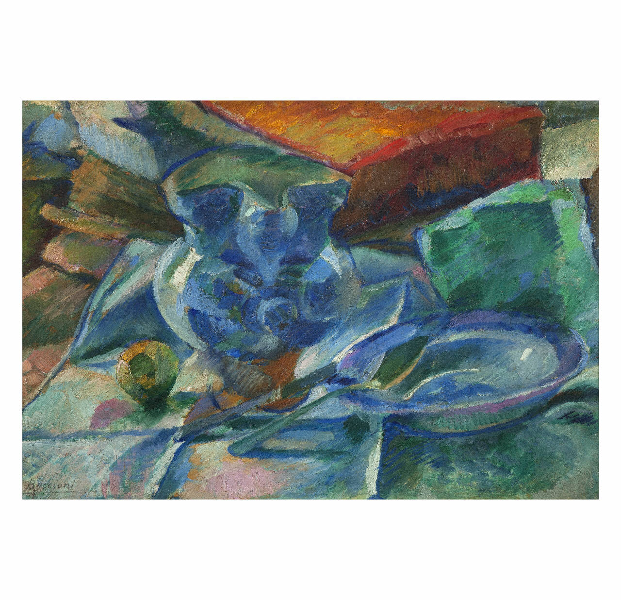 Natura morta di terraglie, posate e frutta, Natura morta, Natura morta (dipinto) di Boccioni, Umberto (sec. XX)
