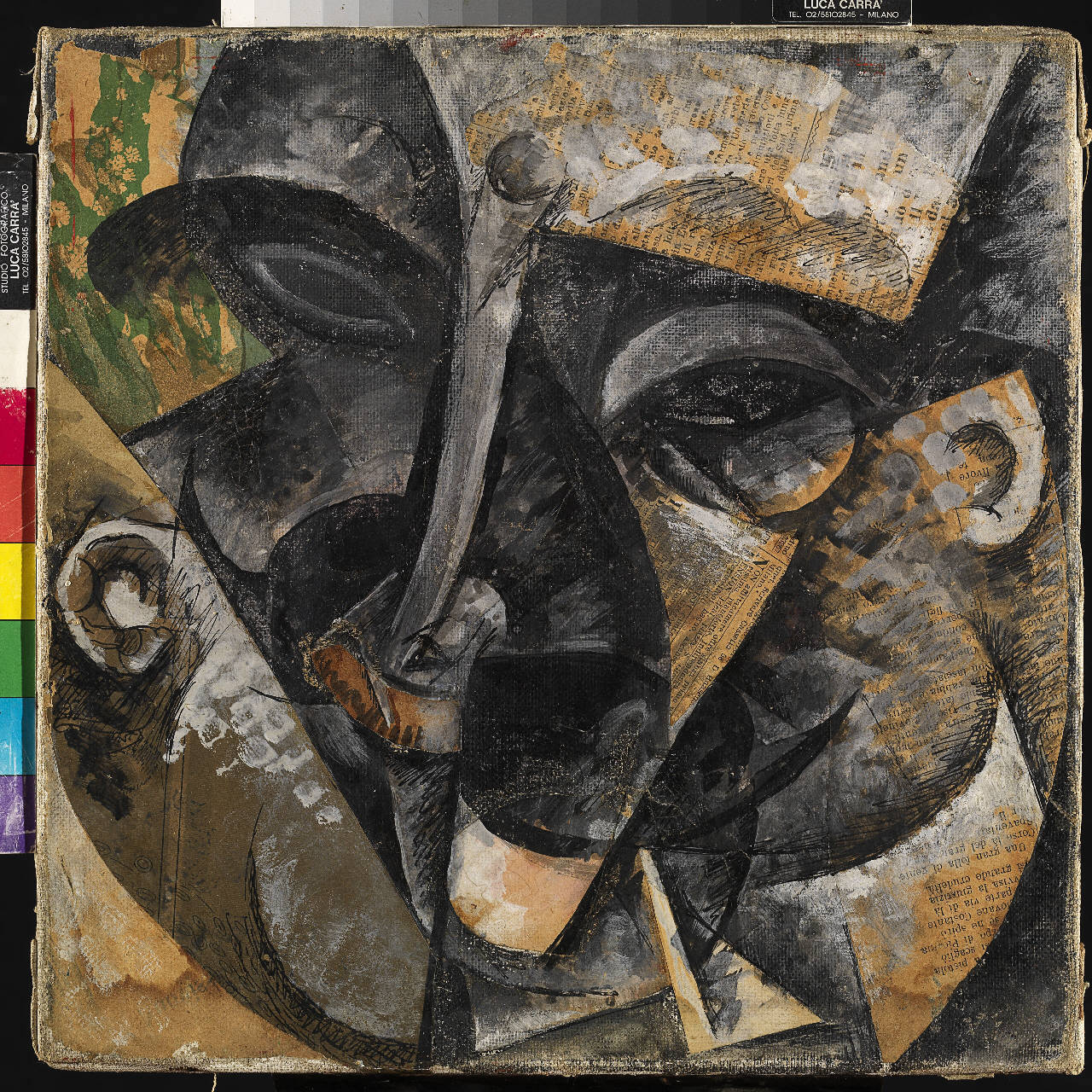 Dinamismo di una testa d'uomo, Composizione di una testa di uomo, Scomposizione di una testa di uomo, testa d'uomo (dipinto) di Boccioni, Umberto (sec. XX)