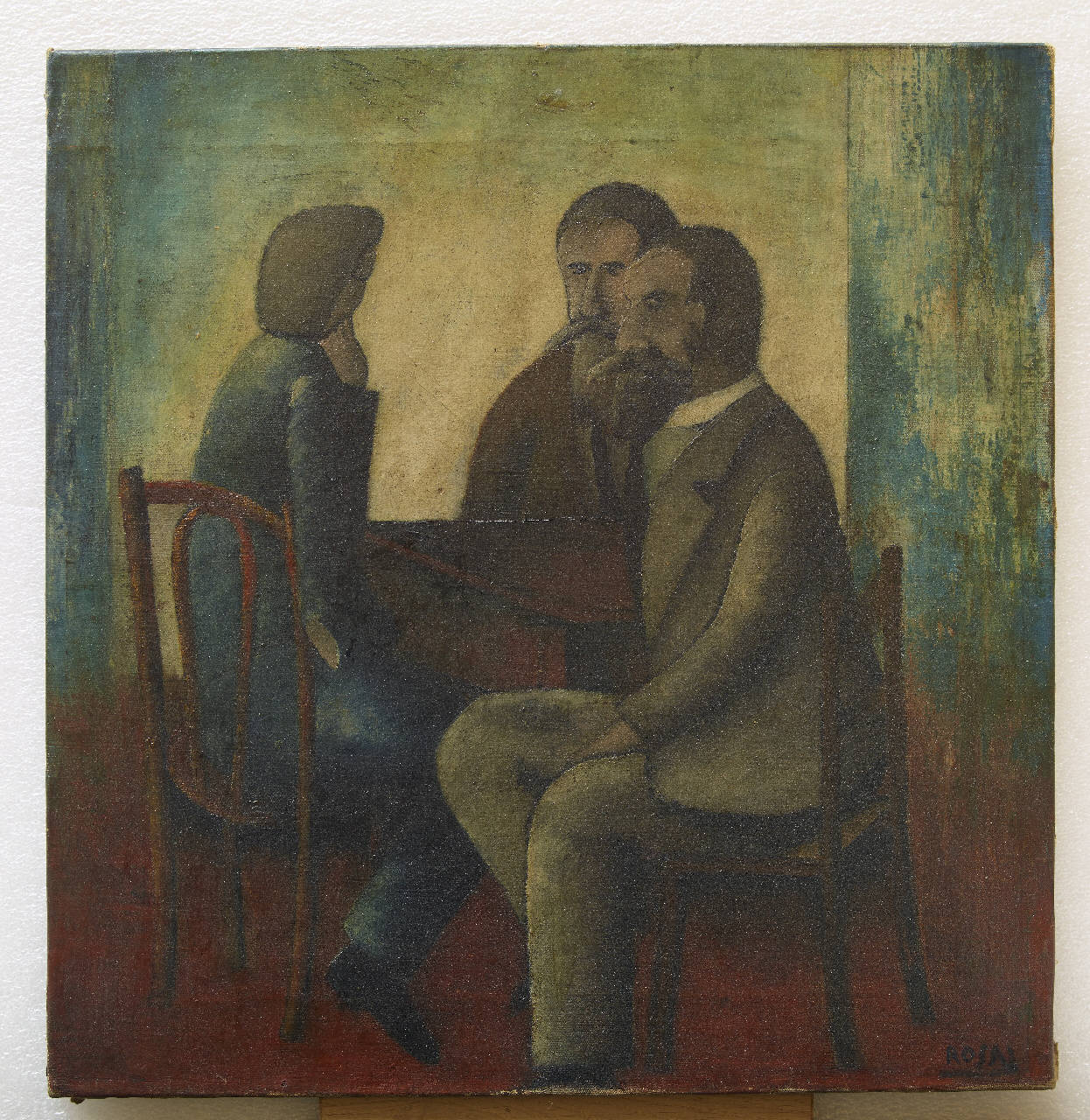I filosofi, I professori, tre uomini seduti (dipinto) di Rosai, Ottone (sec. XX)