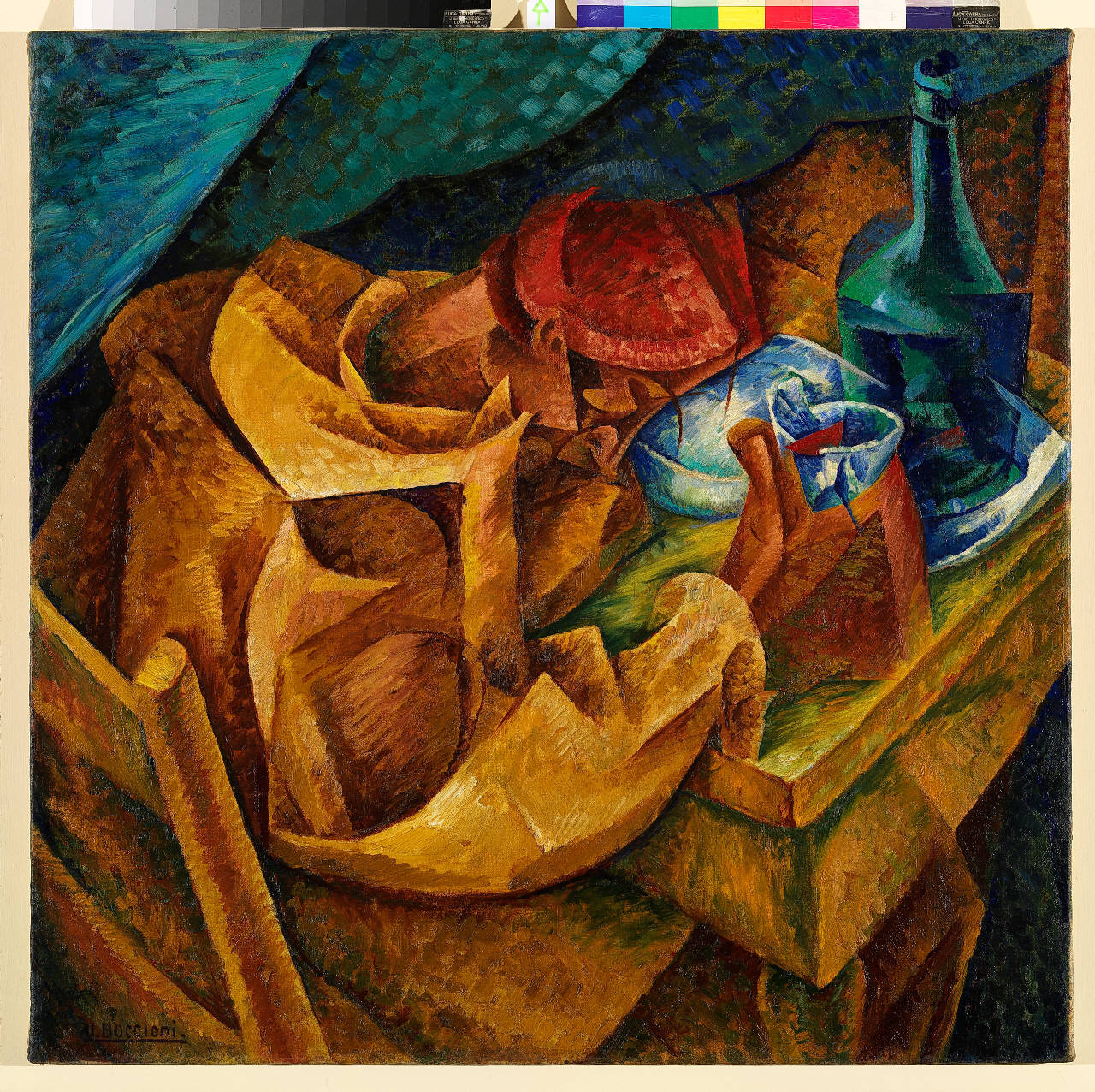 Il bevitore, uomo che beve (dipinto) di Boccioni, Umberto (sec. XX)