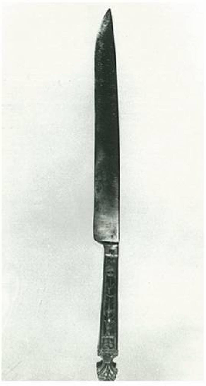 manico niellato con decorazione a candelabre (coltello) - ambito italiano (fine sec. XV)