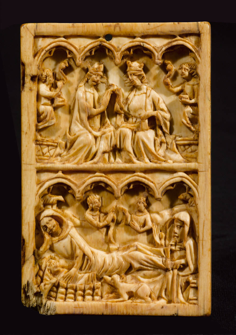 Incoronazione di Maria, Natività (valva di dittico) - bottega dell'Europa centrale||bottega francese (?) (seconda metà sec. XIV)