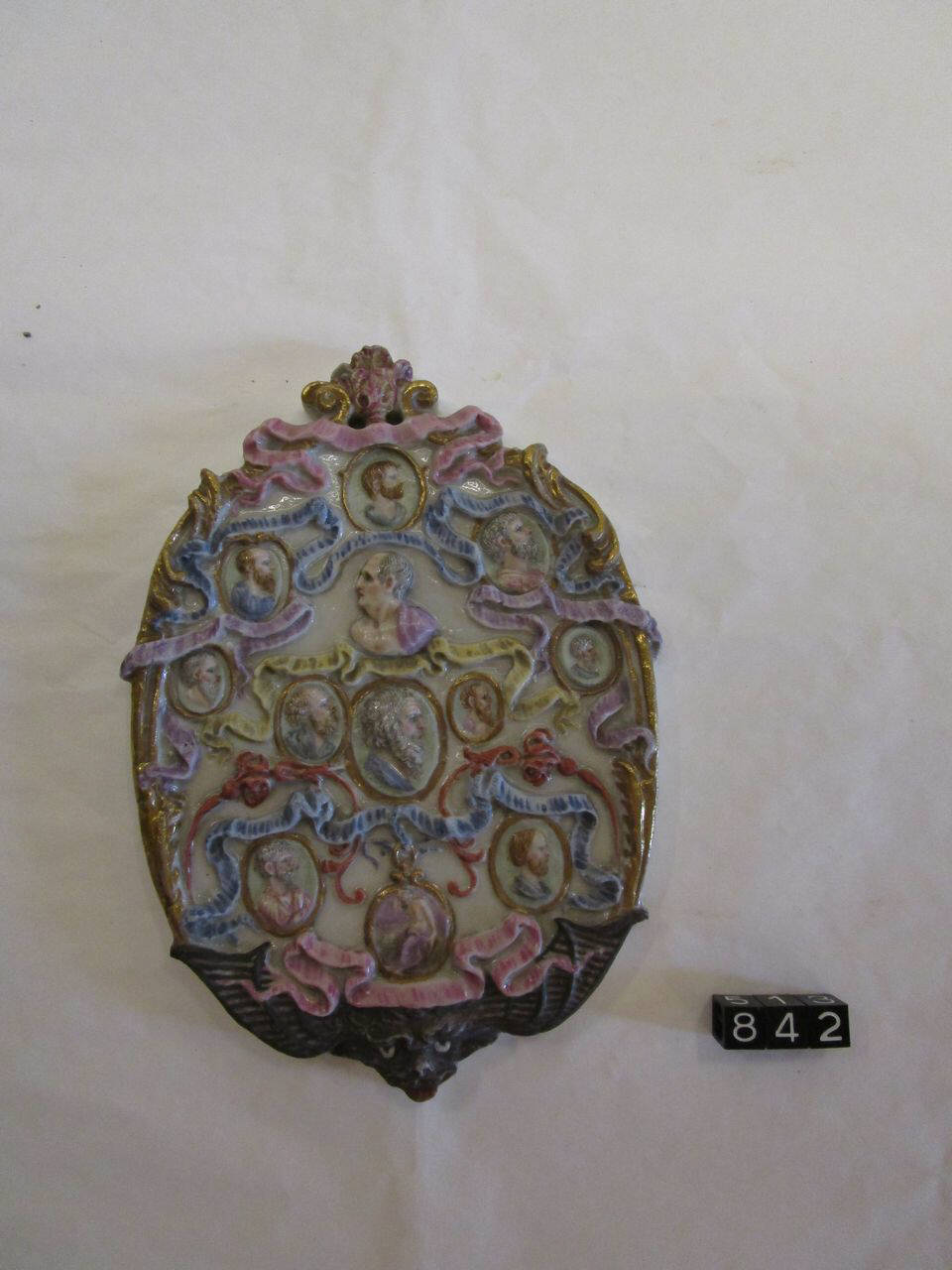 placca ovale di Doccia, Manifattura Ginori; Weber, F. (seconda metà sec. XVIII)