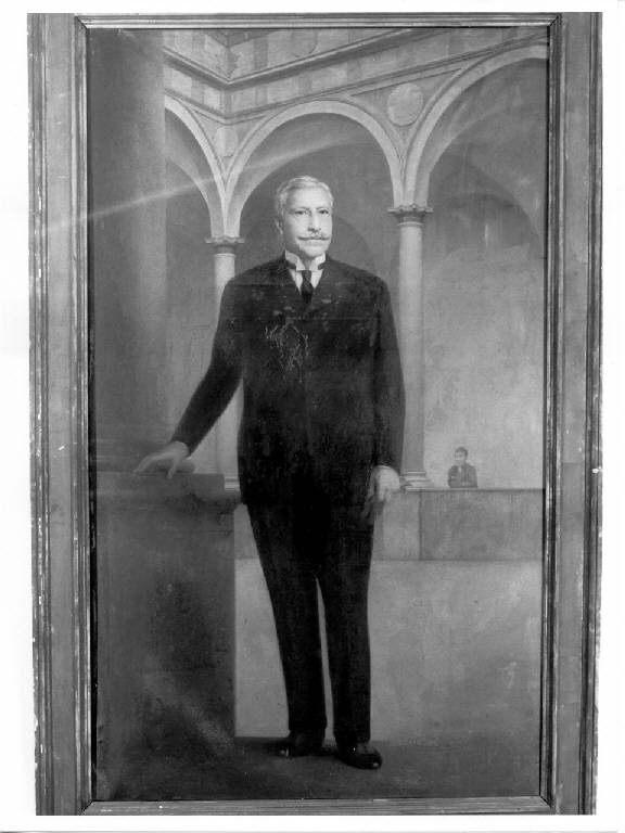 Ritratto di benefattore (dipinto) - ambito lombardo (ultimo quarto sec. XIX)