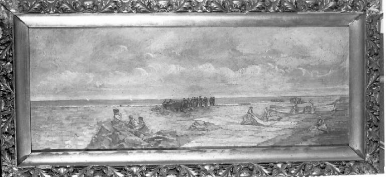 Paesaggio con marina (dipinto) di Pia, Giovanni (ultimo quarto sec. XIX)