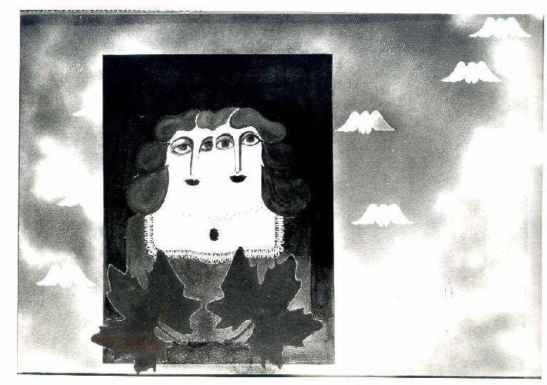 Autoritratto ovvero la voglia di sognare, Figura femminile sdoppiata (dipinto) di Guga Zunino Renata (ultimo quarto sec. XX)