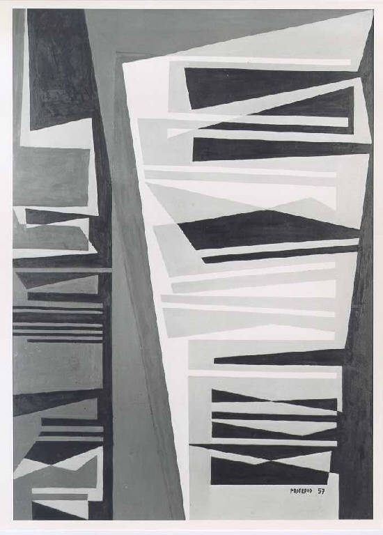 Composizione, Composizione di figure geometriche (dipinto) di Grossi Proferio (secondo quarto sec. XX)