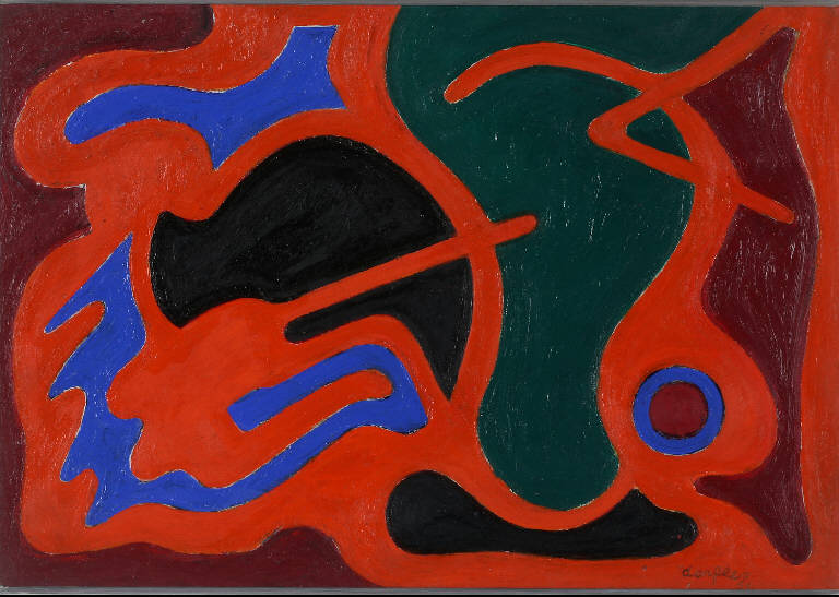 Immagini ambigue, Composizione di figure geometriche (dipinto) di Dorfles Gillo (metà sec. XX)