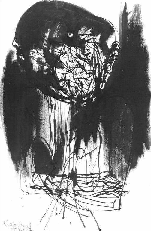 Disegno, Figura maschile (disegno) di Romagnoni Giuseppe (metà sec. XX)