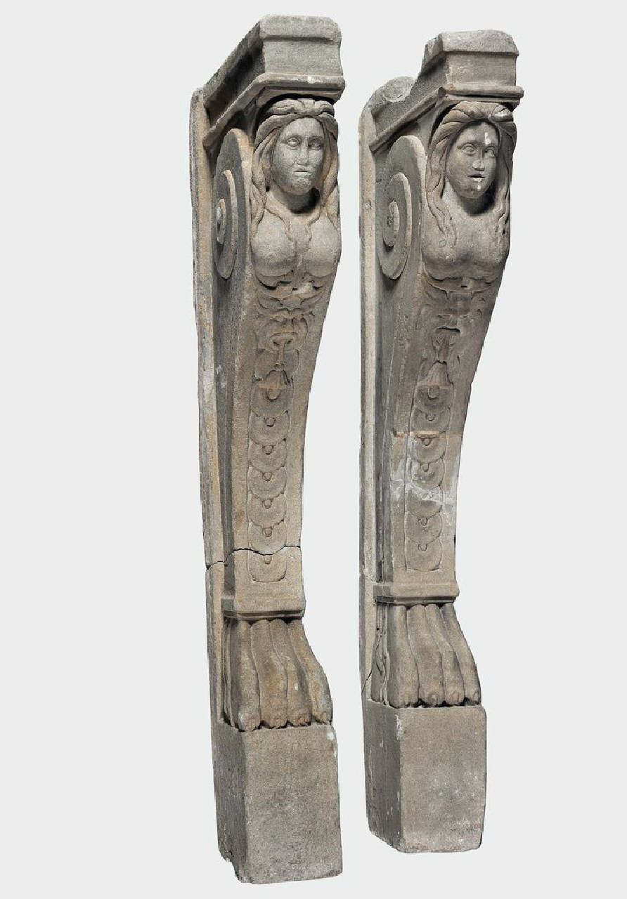 Spalle di camino (camino, spalle di) di Scultore - ambito lombardo (seconda metà sec. XVI)