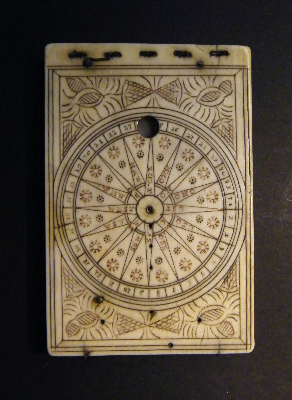 orologi, bussola, calendario (orologio solare universale) - produzione tedesca (sec. XVI)