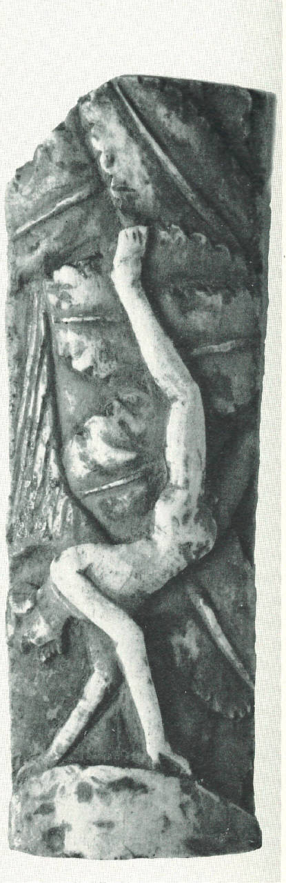 genio alato reggistemma (placchetta di cofanetto) - bottega dell'Italia Settentrionale (sec. XV)