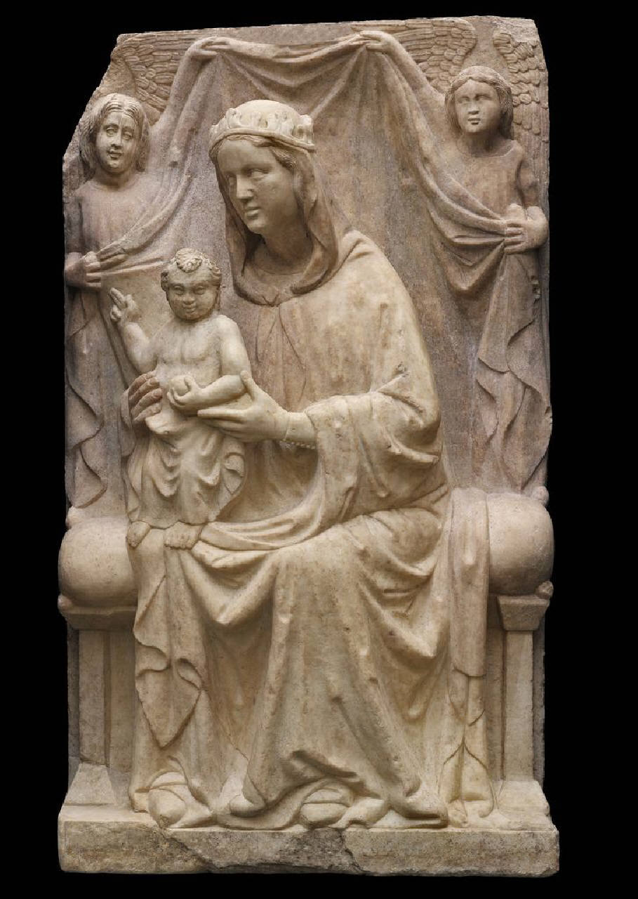 Madonna col Bambino tra angeli detta Madonna di Riozzo (gruppo statuario) di Maestro delle sculture di Viboldone (terzo quarto sec. XIV)