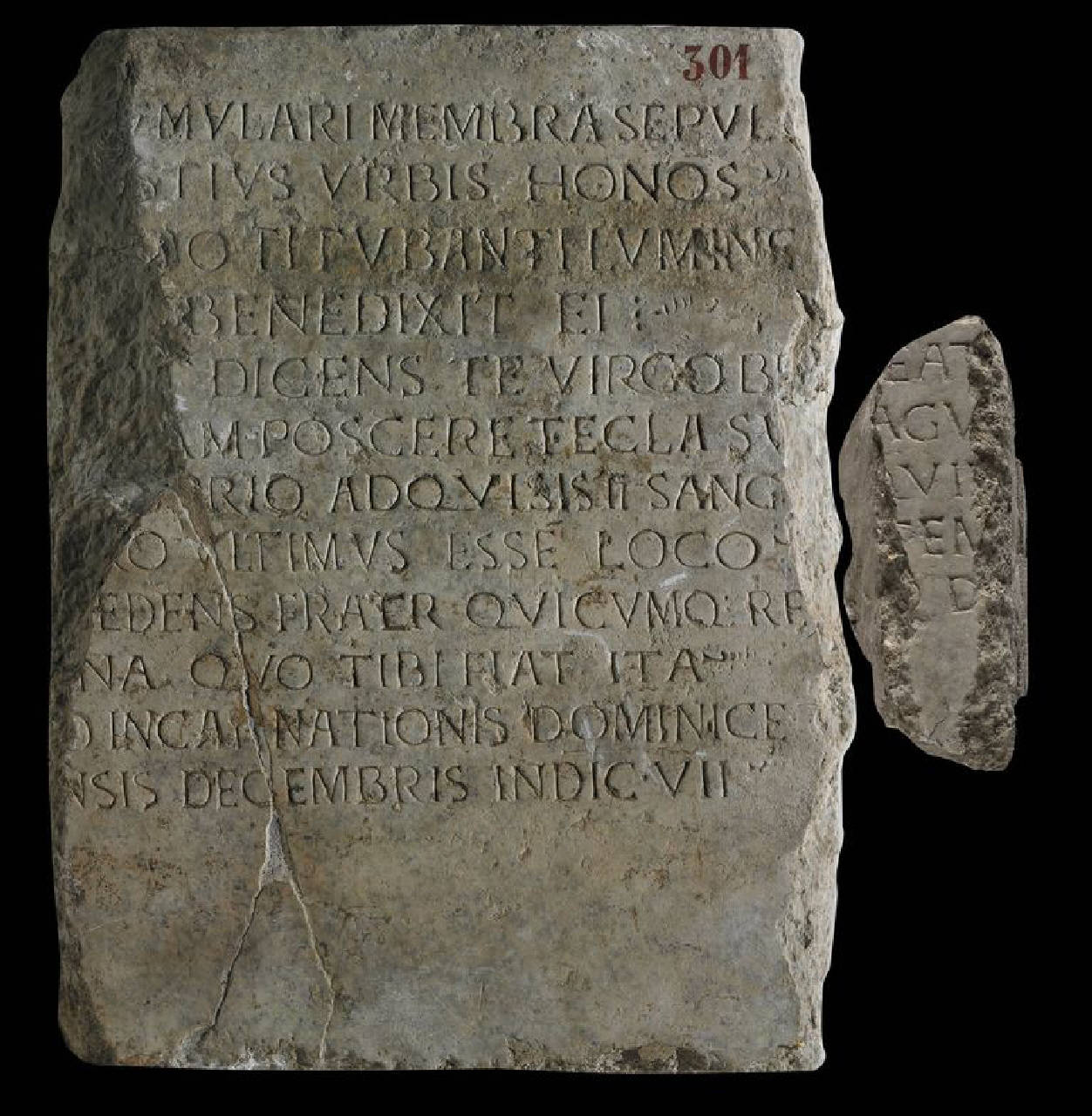 Epigrafe di Santa Tecla (lastra (due elementi)) di Lapicida - ambito lombardo (sec. IX)