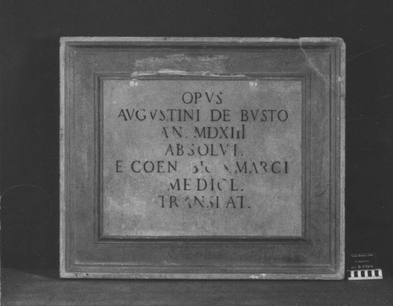 Didascalia del monumento di Lancino Curzio (lastra) di Lapicida - ambito lombardo (fine sec. XVIII)