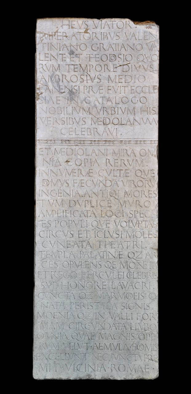 Lapide di Ausonio (lastra) di Lapicida - ambito lombardo (inizio sec. XVI)