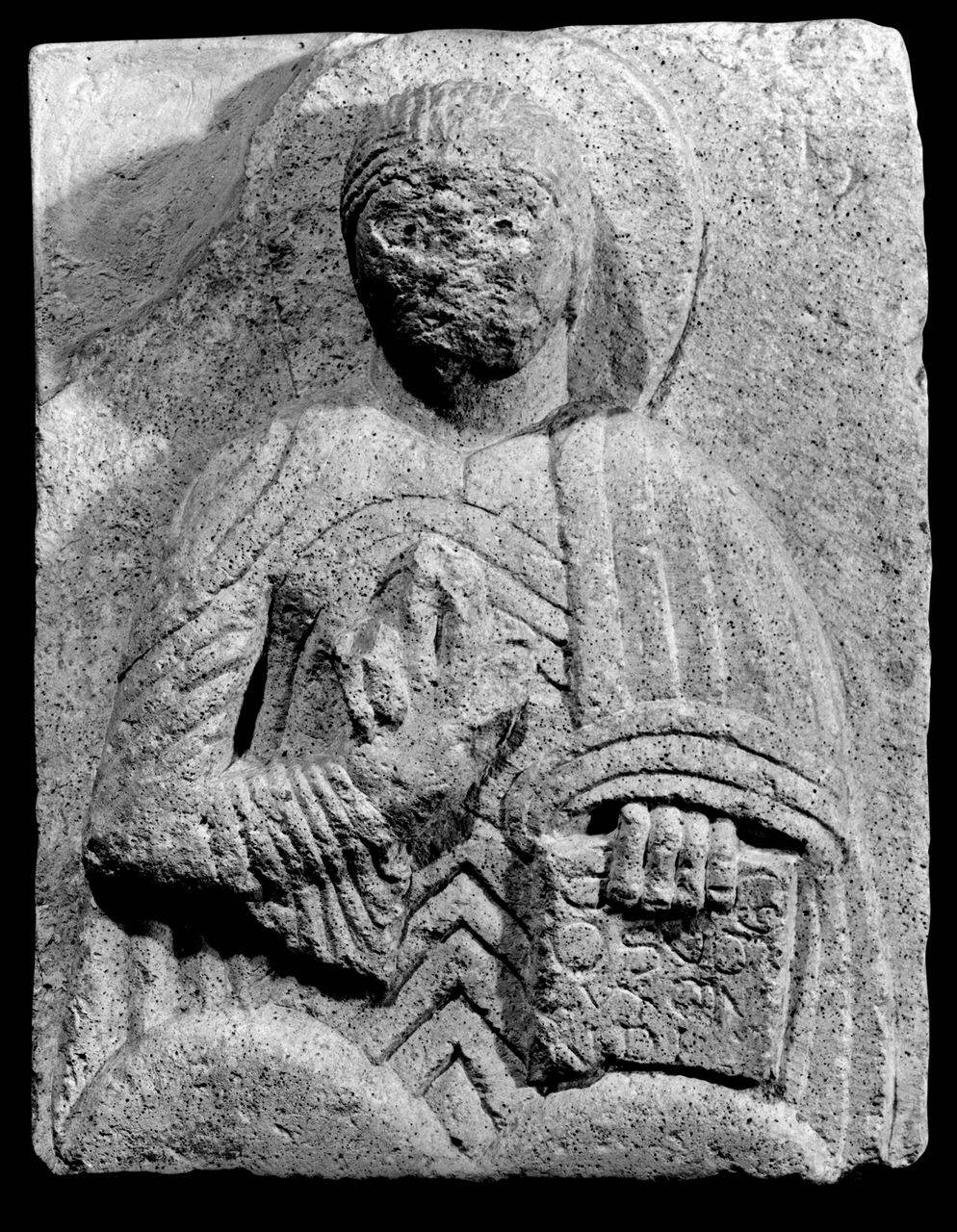 Cristo benedicente (concio d'arco?, parte di) di Scultore - ambito lombardo (fine sec. XI)