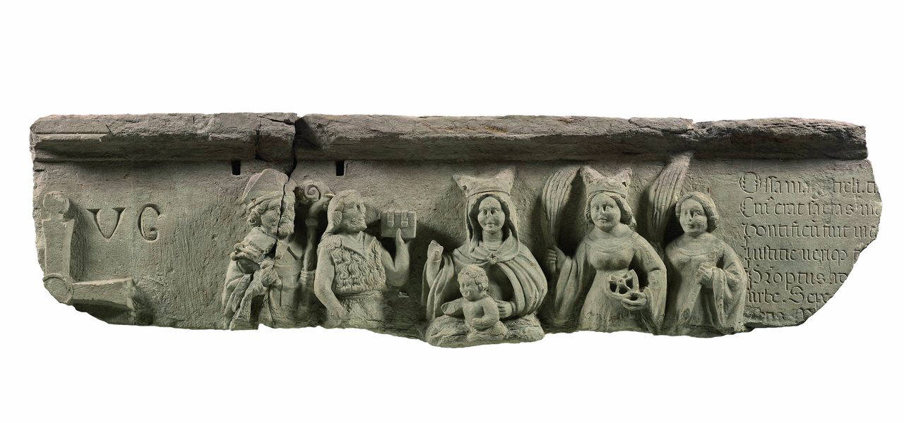 Sarcofago della "vitae crucis" (lastra, altorilievo) di Scultore - ambito lombardo (fine/ inizio sec. XIV)