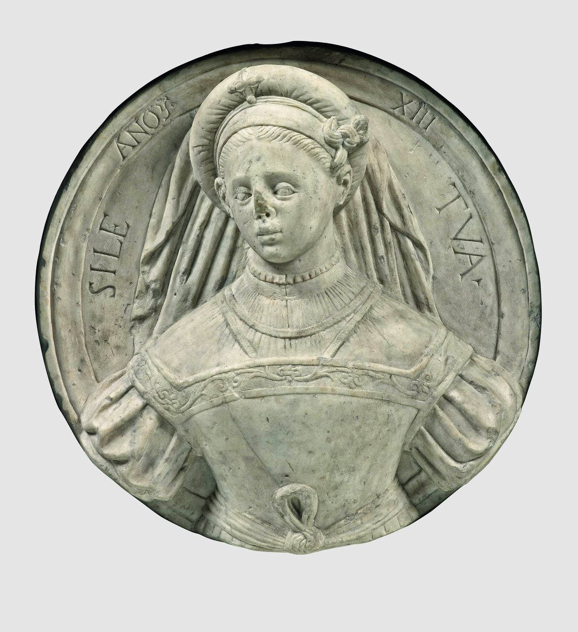 Busto femminile detto di Isabella d'Este (medaglione) di Scultore - ambito lombardo (inizio sec. XVI)