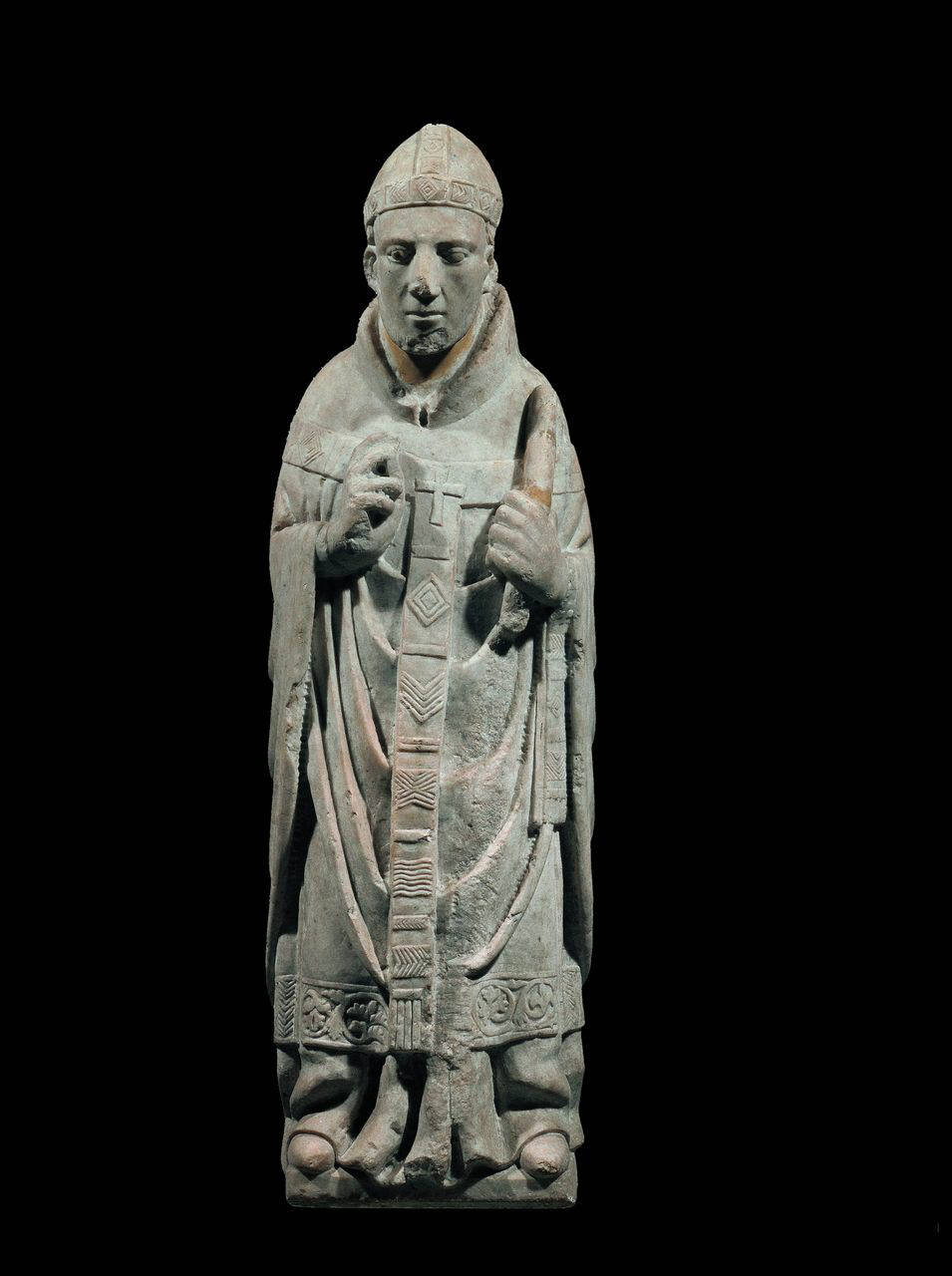 Santo vescovo in atto benedicente (statua) di Maestro degli Osii (primo quarto sec. XIV)