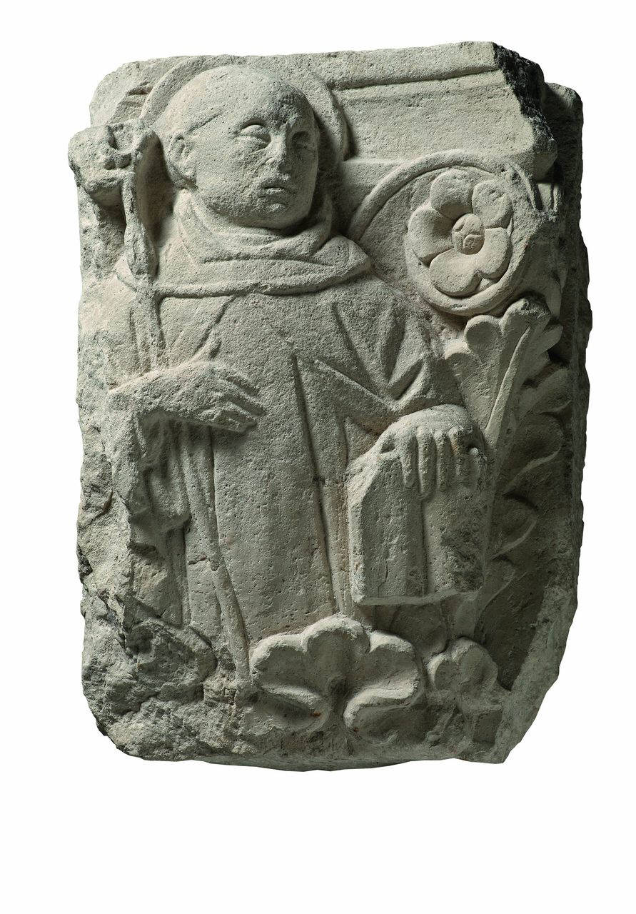 Santo vescovo con libro (peduccio) di Scultore - ambito lombardo (inizio sec. XV)