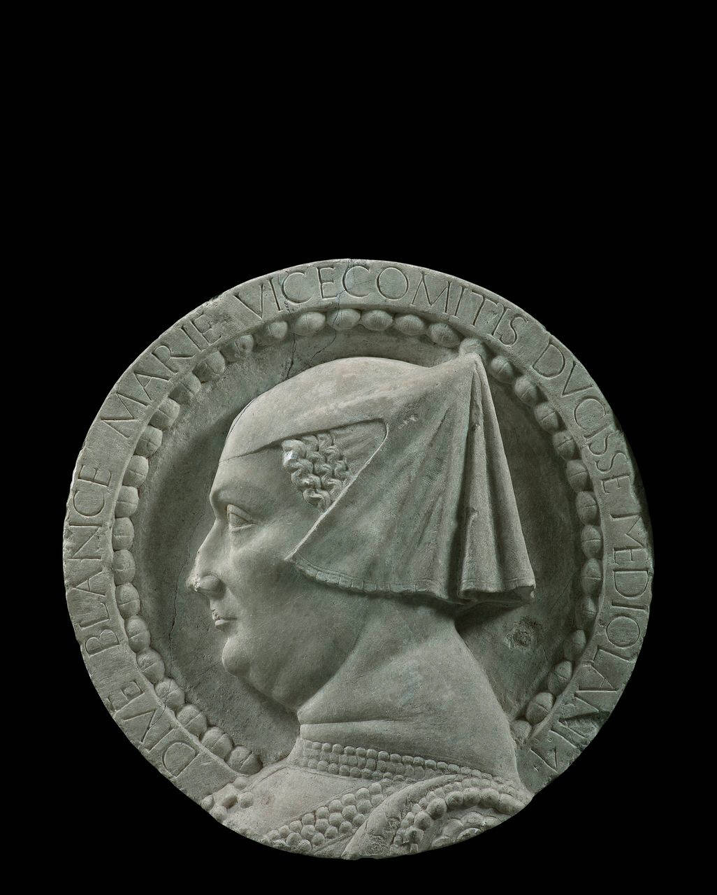 Bianca Maria Visconti (medaglione) di Scultore; Amadeo, Giovanni Antonio - ambito lombardo (terzo quarto sec. XV)