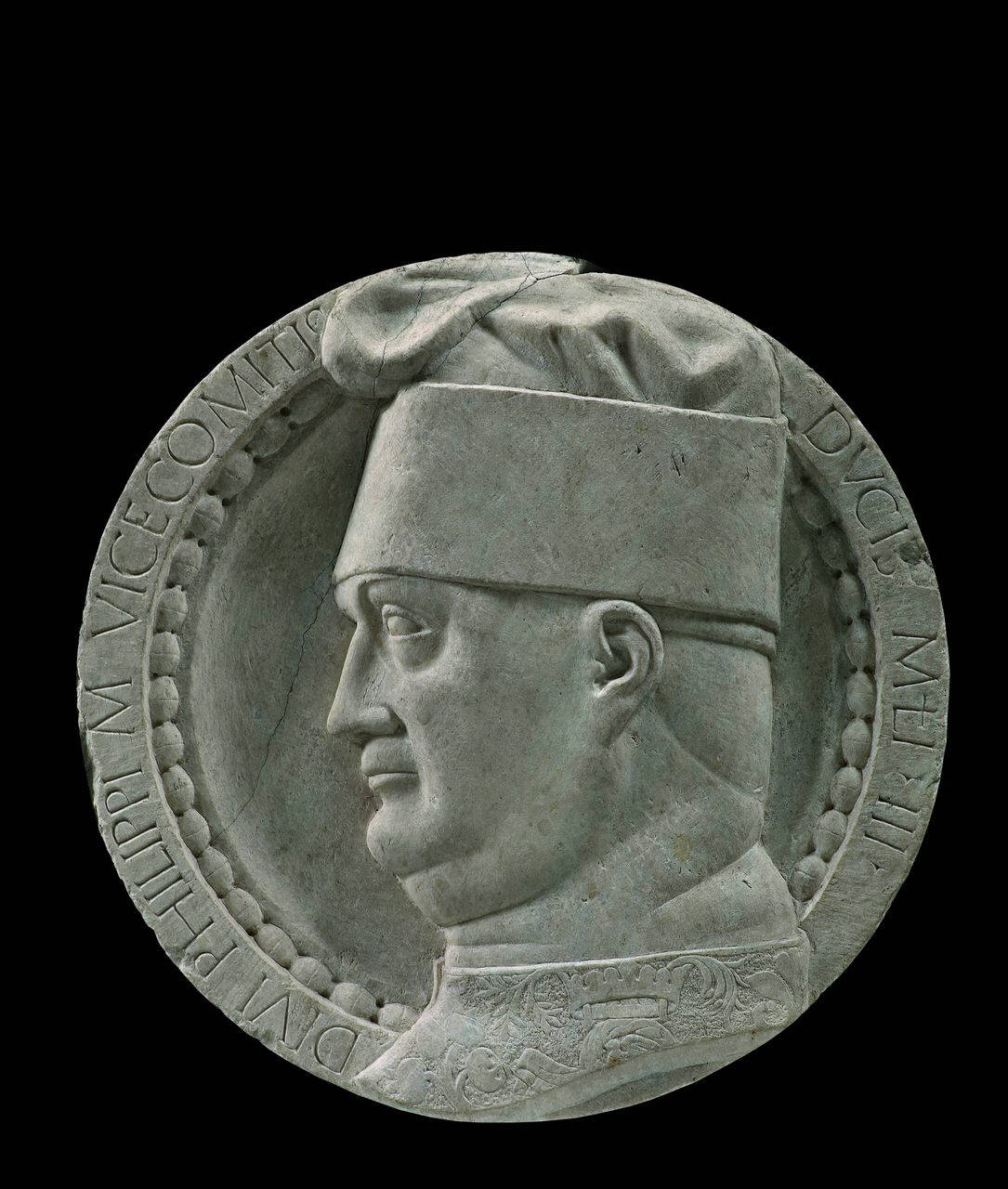 Filippo Maria Visconti (Milano, 1392 - Milano, 1447) (medaglione) di Scultore; Amadeo, Giovanni Antonio - ambito lombardo (terzo quarto sec. XV)