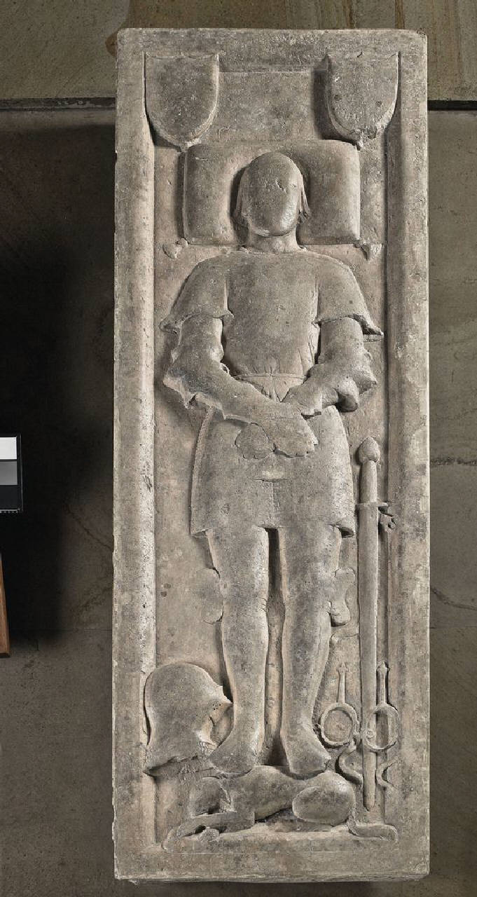 Lastra tombale di cavaliere, francese? (lastra tombale) di Scultore - ambito lombardo (fine/inizio sec. XV)