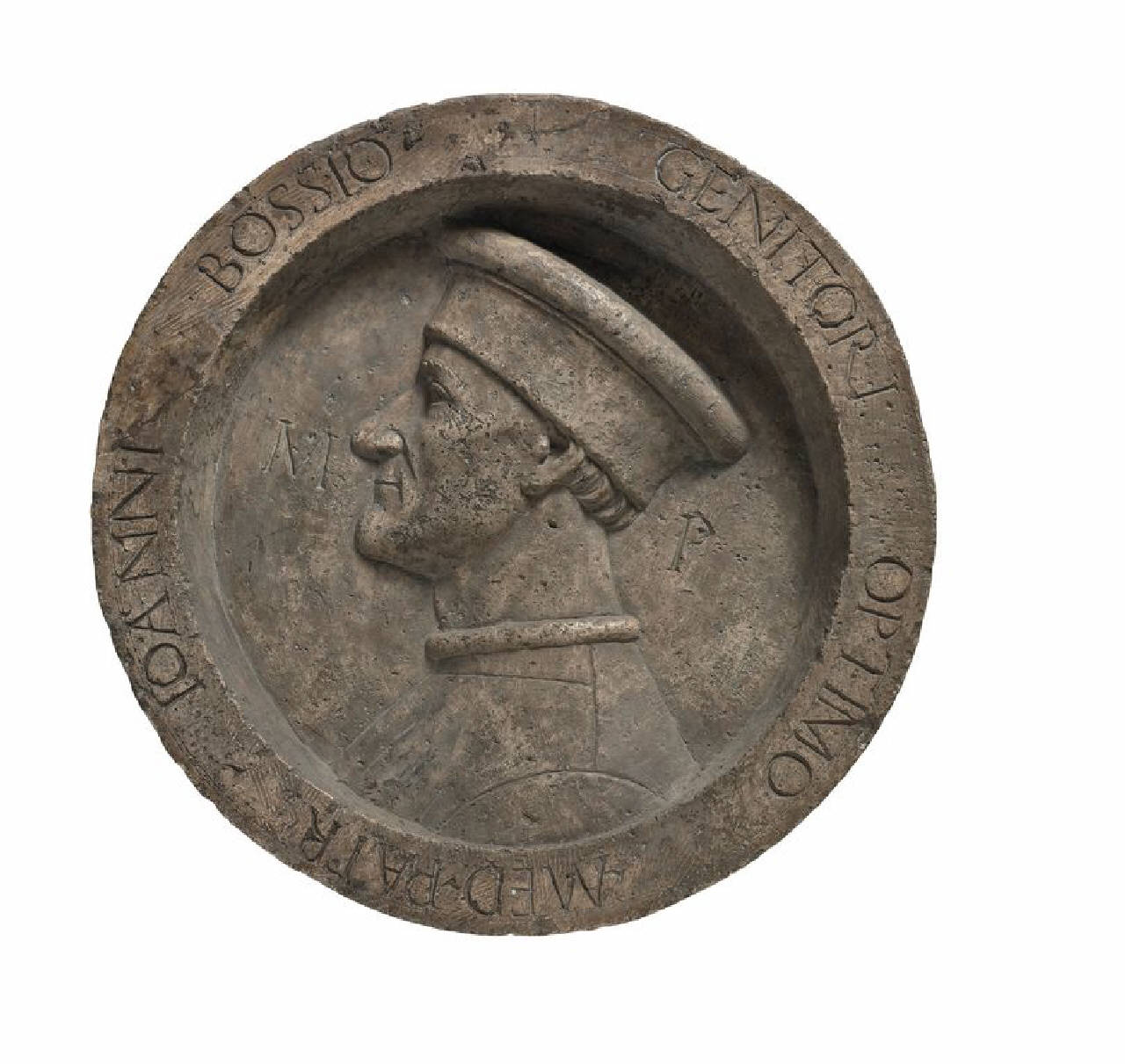 Busto di Giovanni Bossi volto a sinistra (medaglione) di Scultore - ambito lombardo (ultimo quarto sec. XV)