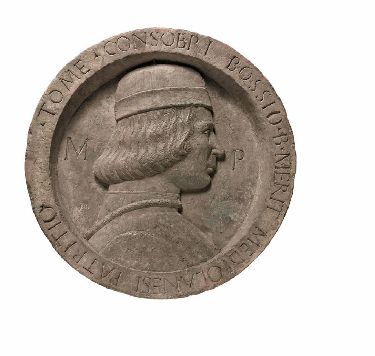 Busto di Tommaso Bossi volto a destra (medaglione) di Scultore - ambito lombardo (ultimo quarto sec. XV)