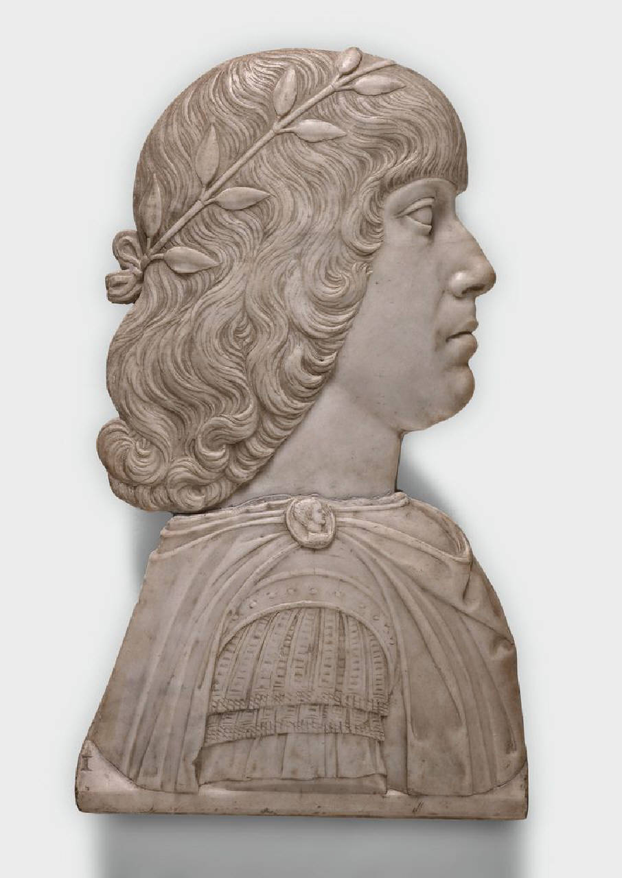 Busto maschile detto di Mattia Corvino (recto) (Cluj-Napoca, 1440 ¿ Vienna, 1490) (busto, rilievo di) di Scultore - ambito lombardo (ultimo quarto sec. XV)
