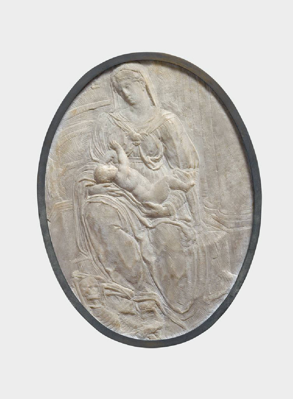 Madonna con bambino e scheletro (recto) Madonna con bambino e un vecchio: San Giuseppe ? (verso) (lastra ovale, rilievo) di Danti, Vincenzo (prima metà sec. XVI)