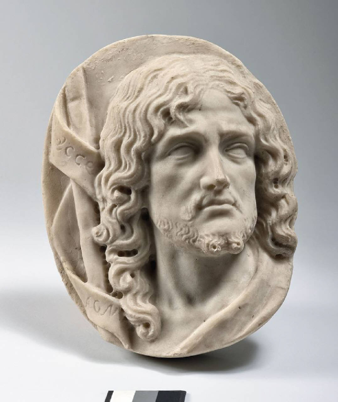 Testa di San Giovanni Battista (lastra ovale, altorilievo) di Scultore - ambito italiano (seconda metà sec. XVI)