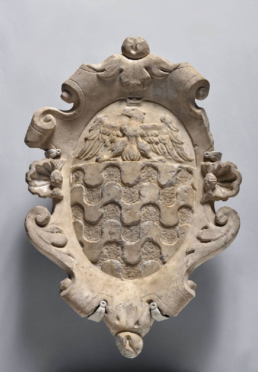 Scudo a cartouche con stemma Archinto (scudo a cartouche con stemma Archinto) di Scultore - ambito lombardo (fine sec. XVI)