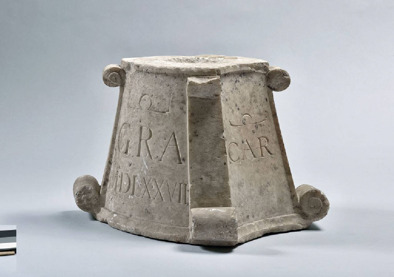 Base per croce processionale della Certosa di Pavia (base) di Scultore - ambito lombardo (ultimo quarto sec. XVI)
