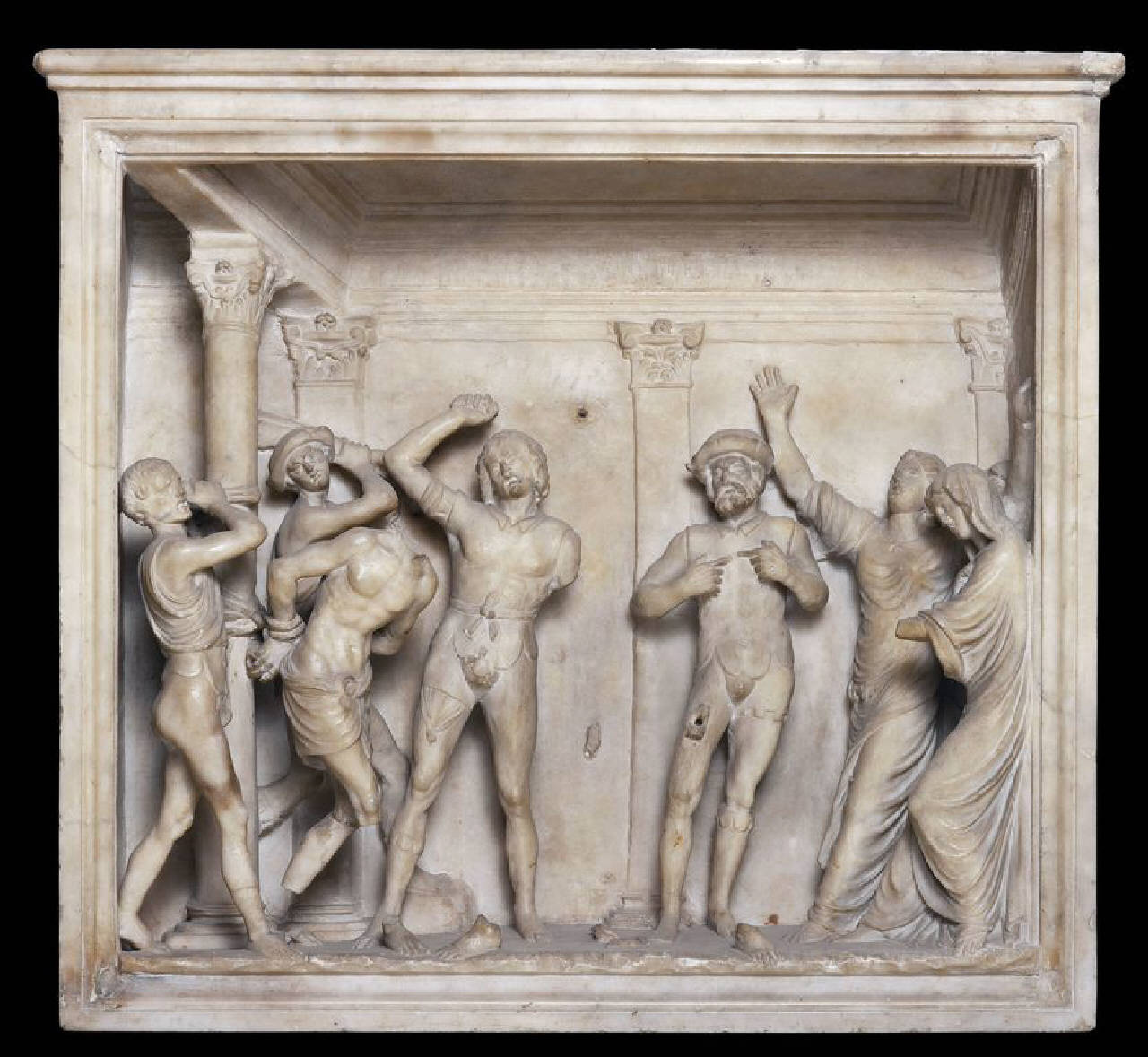 Flagellazione di Cristo (lastra, altorilievo) di Busti, Agostino detto Bambaia (o Bambaja) (attribuito) (primo quarto sec. XVI)