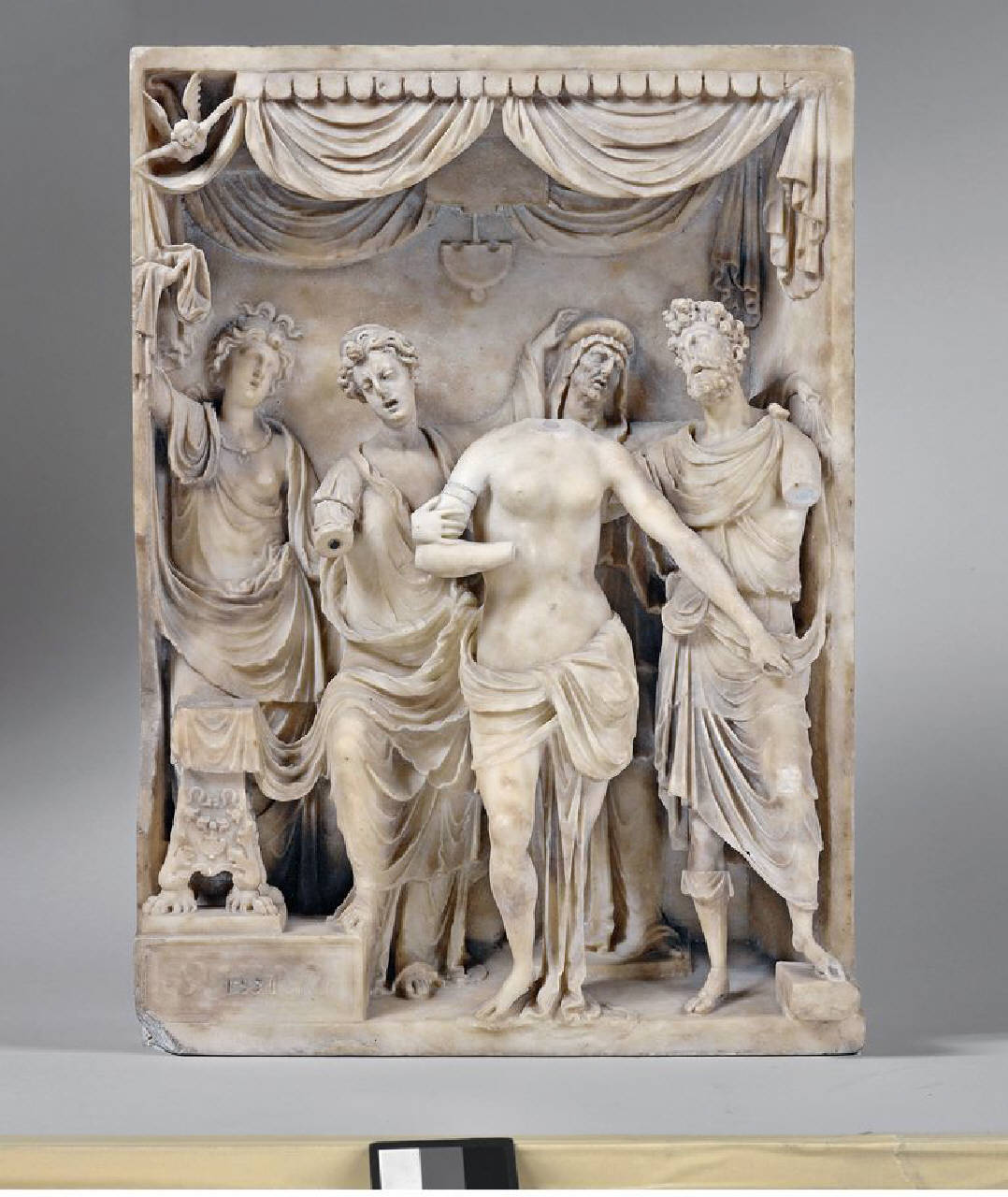 Suicidio di Lucrezia romana (formella) di Busti, Agostino detto Bambaia (o Bambaja) (ambito) (secondo quarto sec. XVI)