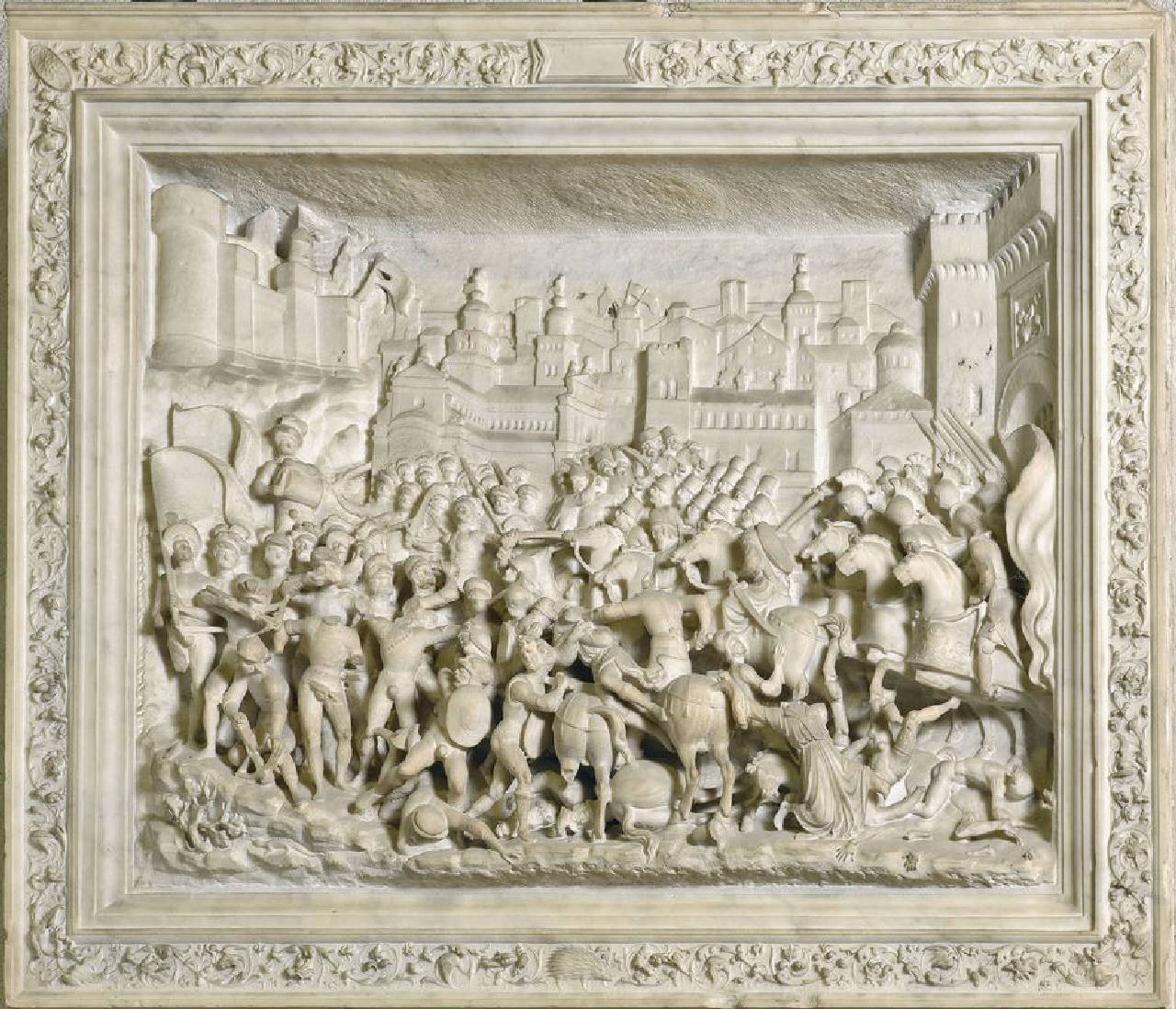 La presa di Brescia (lastra, altorilievo) di Busti, Agostino detto Bambaia (o Bambaja) (e aiuti) (primo quarto sec. XVI)