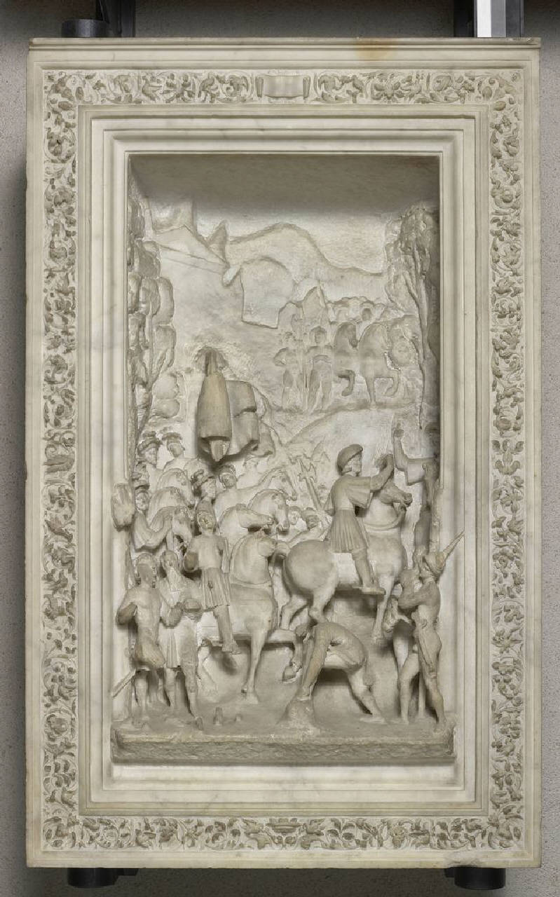 L'esortazione di Bayard (lastra, altorilievo) di Busti, Agostino detto Bambaia (o Bambaja) (e aiuti) (primo quarto sec. XVI)